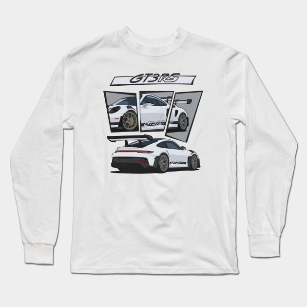 car 911 gt3 rs detail light grey Long Sleeve T-Shirt by creative.z